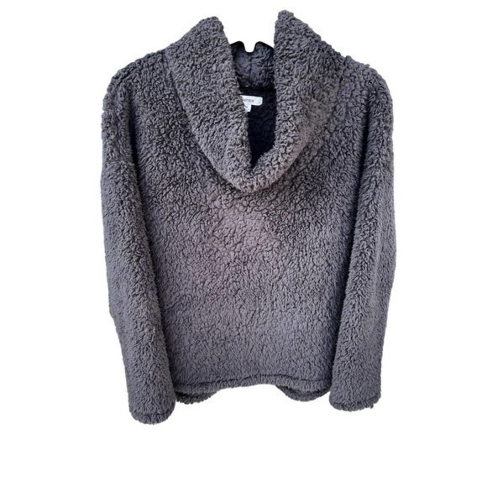 Kenzie Boxy fluffy fuzzy shaggy black Teddy pullover size M oversized NWOT